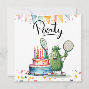 Pickleball Party   Birthday  Invitation