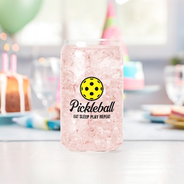Pickleball party can shape drink glass (Insitu (Birthday))