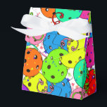 Pickleball Party Confetti and Pickleball Balloons Favor Box<br><div class="desc">Festive pickleball party gift favour box bag for any pickleball player with colourful confetti and pickleball balloons on a white background. Blue, red, bright green, yellow, pink, and purple balloons made from pickleball balls. Colourful pickleball-themed birthday, anniversary, thank you, end-of-rec season party, congratulations, tournament gift bag favour box for your...</div>