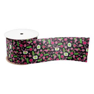 Pickleball Party Cosmo Cocktail Pink and Green Satin Ribbon
