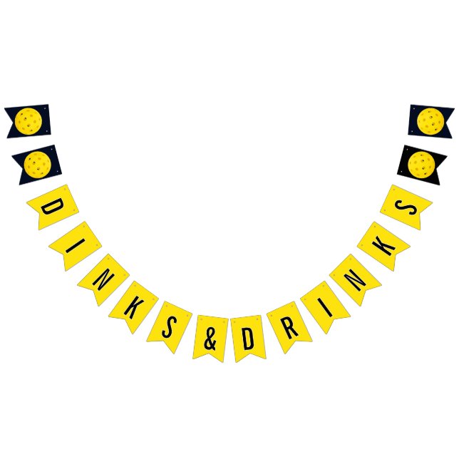 Pickleball Party Dinks and Drinks Bunting Flags (All)