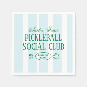 Pickleball Party Favour Napkins in Green & White