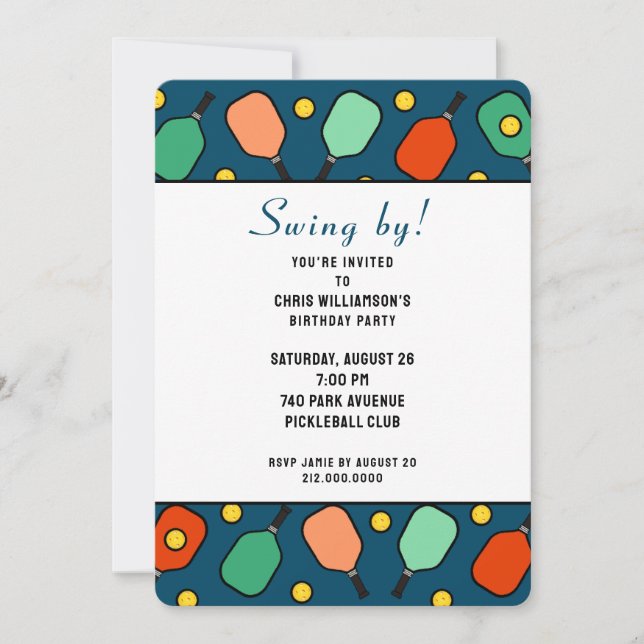 Pickleball Party Invitation (Front)