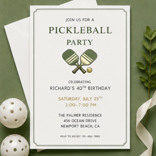 Pickleball Party Invitation (Creator Uploaded)