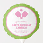 Pickleball Party Paddles Pink Green Custom