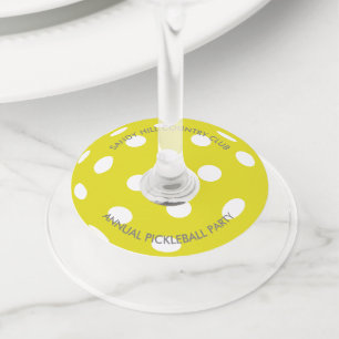 Pickleball Party Pickleball Custom Text Wine Glass Tag