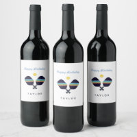 Pickleball Party Sports Dark Blue Striped Paddles