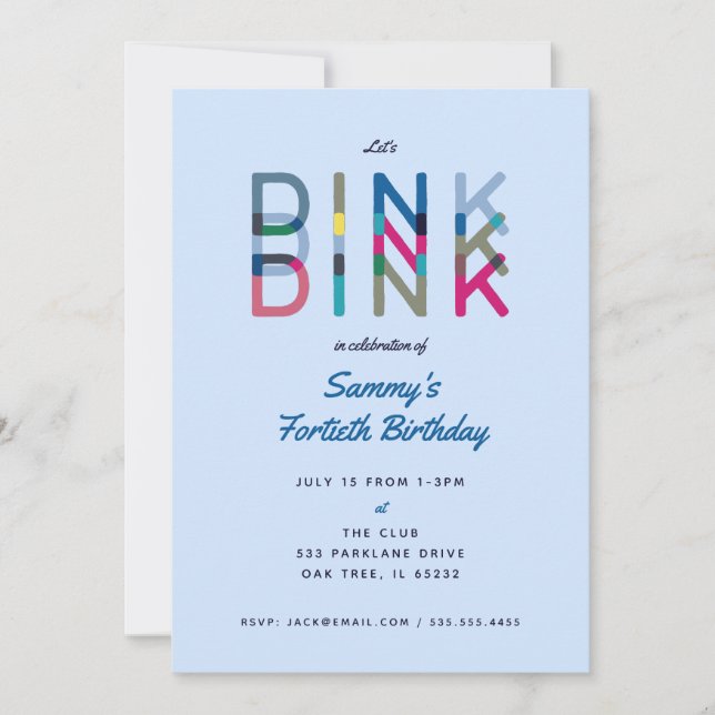 Pickleball Party Sports Lets Dink Party Invitation (Front)