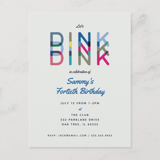 Pickleball Party Sports Lets Dink Party Invitation Postcard (Front)