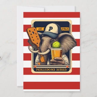 Pickleball Party Tournament Invitations Elephant