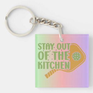Pickleball Passion: Stay out of the Kitchen Funny Keychain
