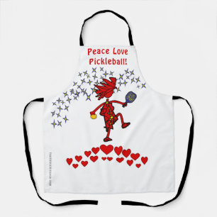 Pickleball Peace Love All-Over Imprimer Tablier