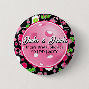 Pickleball Personalized Bridal Shower Swag 2 Inch Round Button