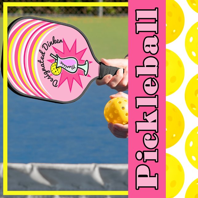 Pickleball Personalized Designated Dinker Pink  Pickleball Paddle (Creator Uploaded)
