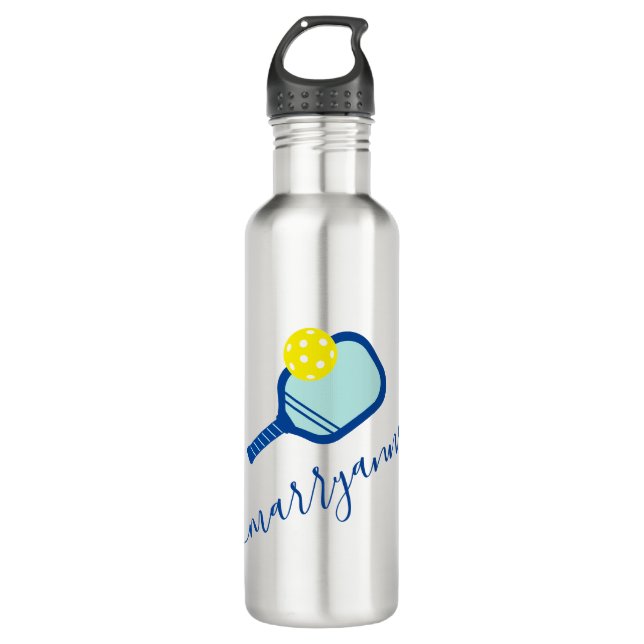 Pickleball Personalized Name on Blue 710 Ml Water Bottle (Front)