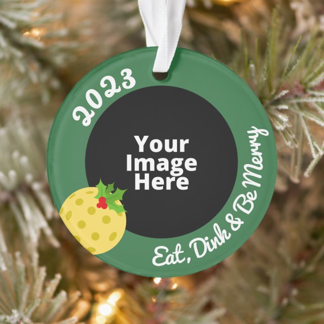 Pickleball Personalized Photo Christmas Ornament (Tree)