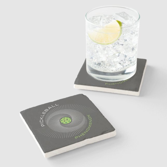 Pickleball Phenomenon Galaxy Stone Coaster (Side)