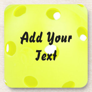 Pickleball Pickle Ball Yellow Customize Personaliz Coaster