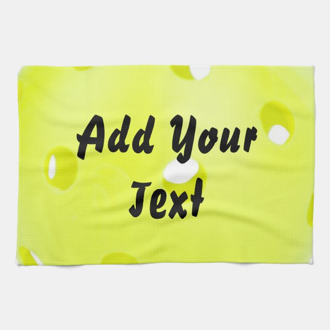 Pickleball Pickle Ball Yellow Customize Personaliz Kitchen Towel (Horizontal)