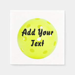 Pickleball Pickle Ball Yellow Customize Personaliz Napkin