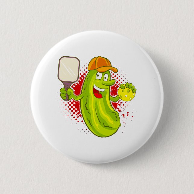 Pickleball Pickle Player  2 Inch Round Button (Front)