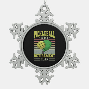 Pickleball - Pickleball Retirement Snowflake Pewter Christmas Ornament