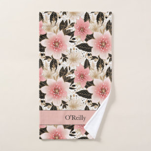 Pickleball Pickleball Serviette blanche rose noire