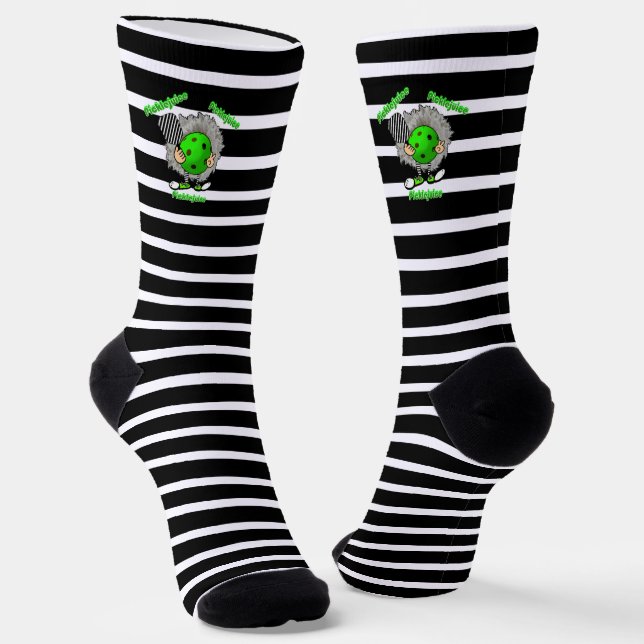 Pickleball Picklejuice Halloween Movie Inspired  Socks (Angled)