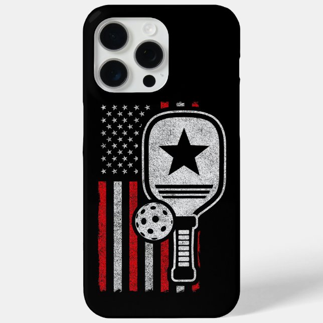 Pickleball Player - American Flag Pickleball - Pic Case-Mate iPhone Case (Back)