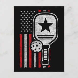 Pickleball Player - American Flag Pickleball - Pic Enclosure Card