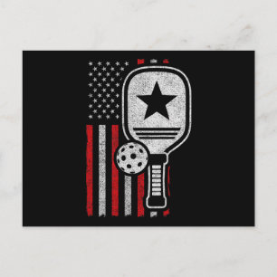 Pickleball Player - American Flag Pickleball - Pic Holiday Postcard