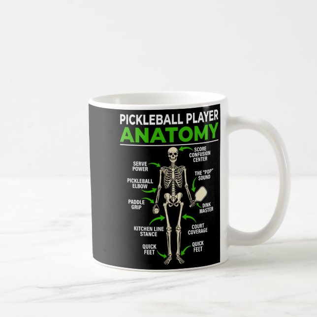 Pickleball player anatomy funny dink pickle ball coffee mug (Right)