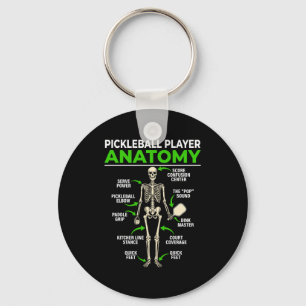 Pickleball player anatomy funny dink pickle ball keychain