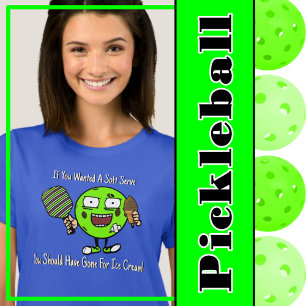 Pickleball Player Chocolate Soft Serve Green Funny T-Shirt