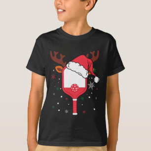 Pickleball Player Christmas Holiday Reindeer Xmas T-Shirt