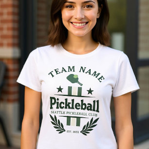 Pickleball Player Club Team Custom Text Green T-Shirt