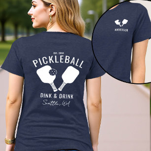 Pickleball Player Club Team Personalized White Txt Tri-Blend Shirt