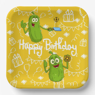 Pickleball  Player funny face for Birthday Party  Paper Plate