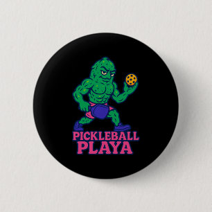 Pickleball player funny pickle ball pickelball din 2 inch round button