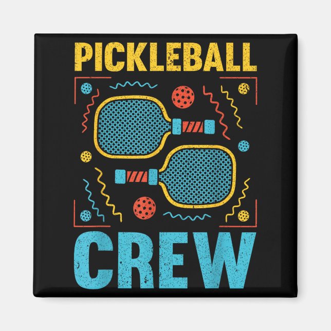 Pickleball player funny pickle ball pickleball cre magnet (Front)
