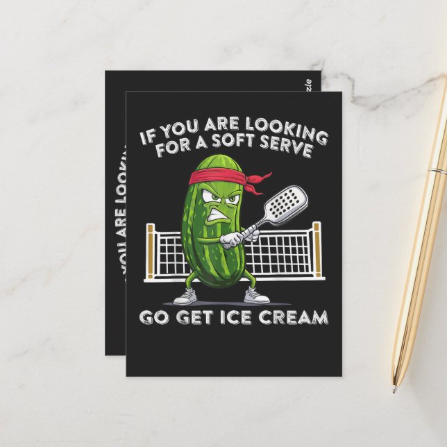 Pickleball Player Funny Postcard (Front/Back In Situ)
