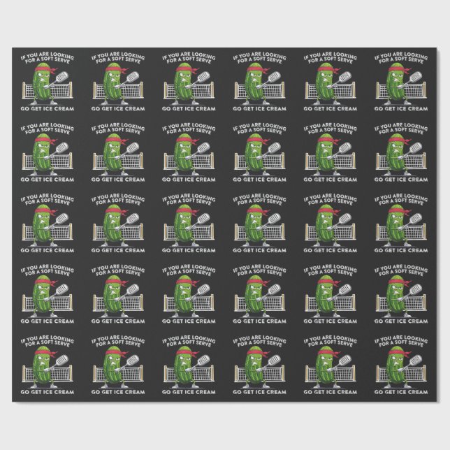 Pickleball Player Funny Wrapping Paper (Flat)