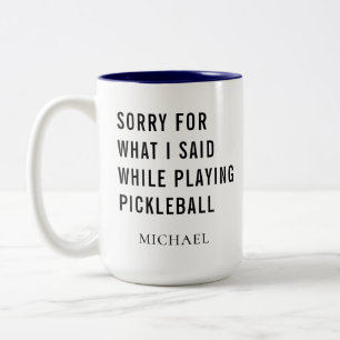 Pickleball Player Gag Personalized Sports Two-Tone Coffee Mug