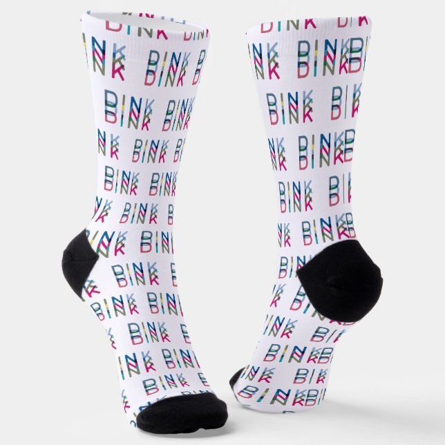 Pickleball Player Gift Dink Multicolored  Socks (Angled)