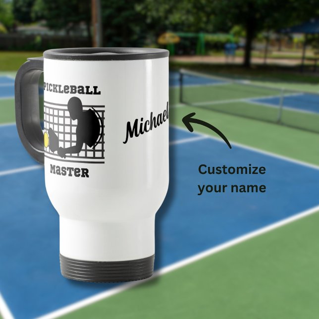 Pickleball player master winner custom name travel mug (Creator Uploaded)