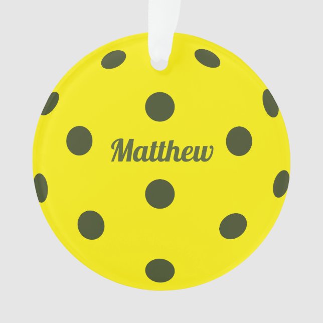 Pickleball Player Monogram Name Ornament (Front)