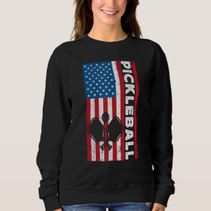 Pickleball Player Paddle Men Paddleball USA Americ Sweatshirt