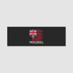 Pickleball Player Paddle Uk Flag Name Tag