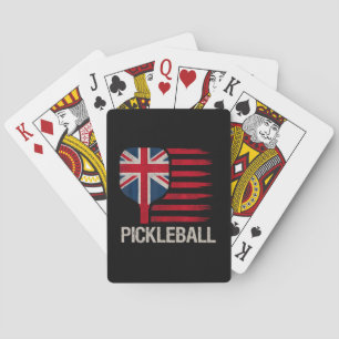 Pickleball Player Paddle Uk Flag Playing Cards