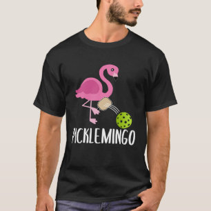 Pickleball Player Paddleball Picklemingo Pink Fla T-Shirt